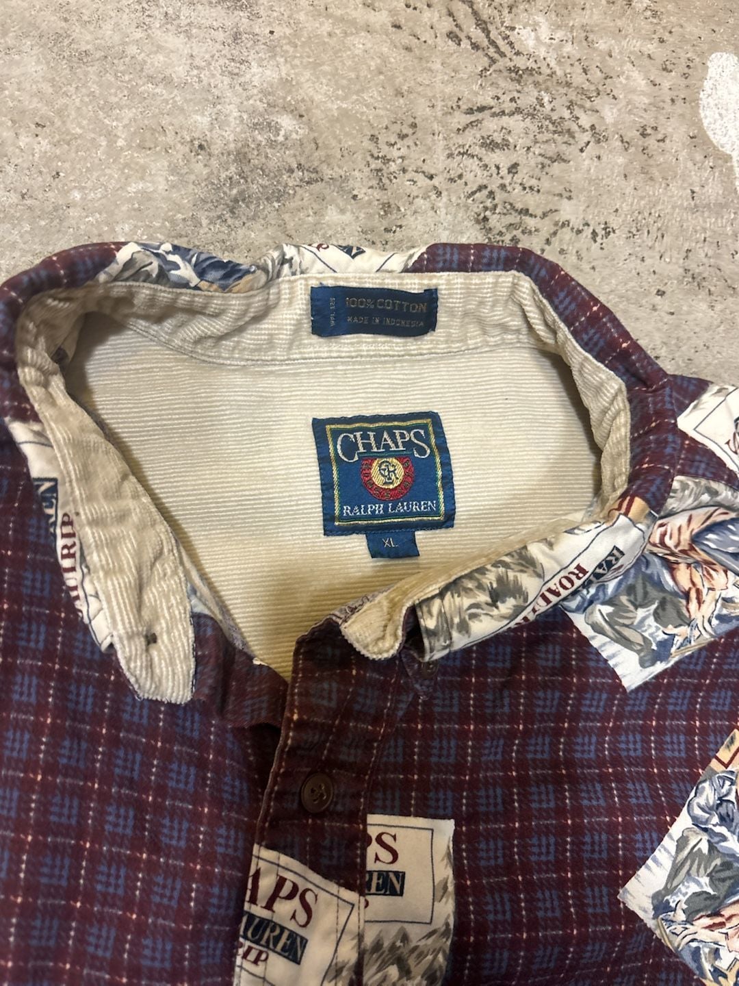 Chaps Ralph Lauren Roadtrip Graphic Long Sleeve Shirt Size XL 2