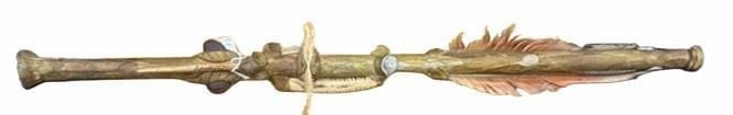 Handmade Wooden Blowgun with Feathers 1