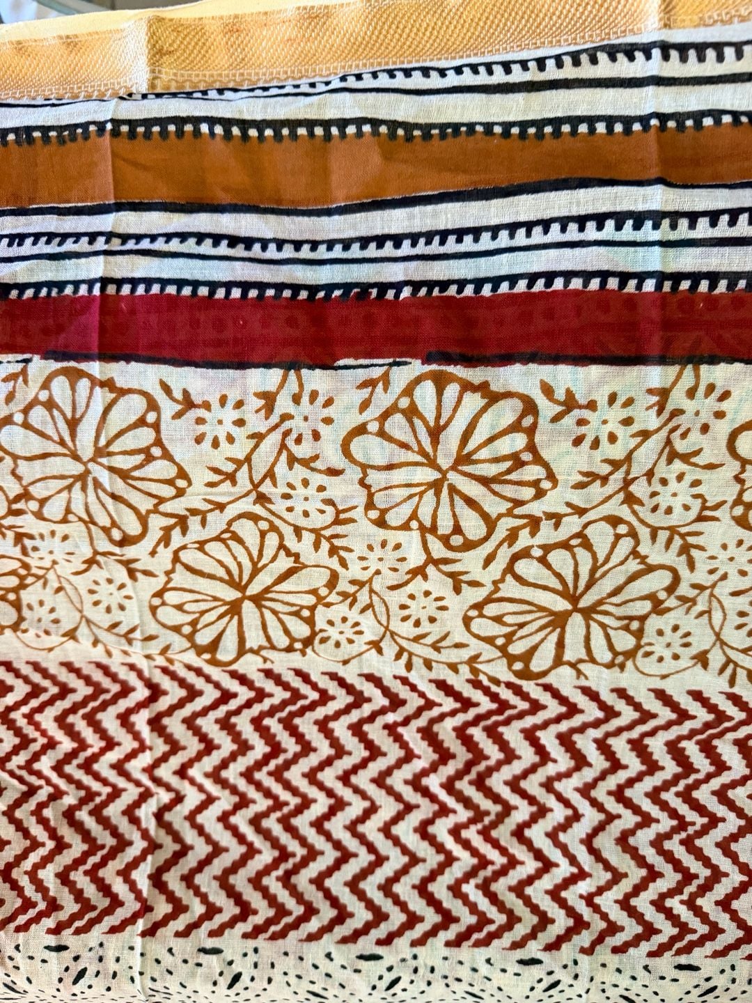 Artisan Hand Block Printed Cotton Sarong Boho Beach Wrap 3