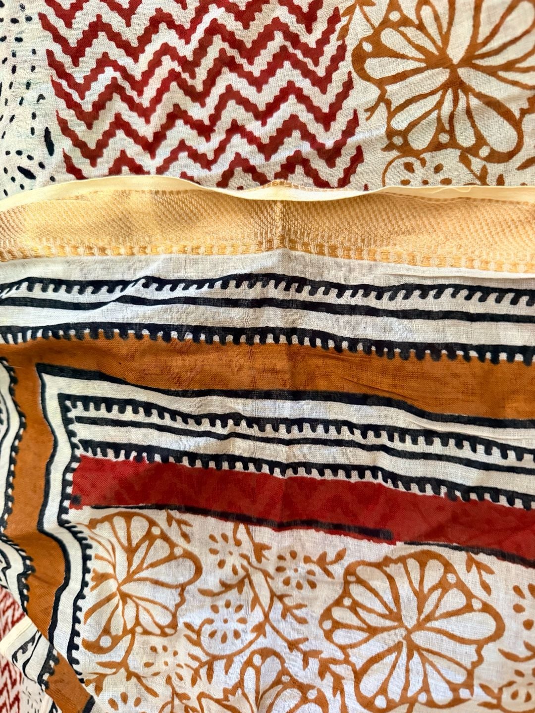 Artisan Hand Block Printed Cotton Sarong Boho Beach Wrap 4