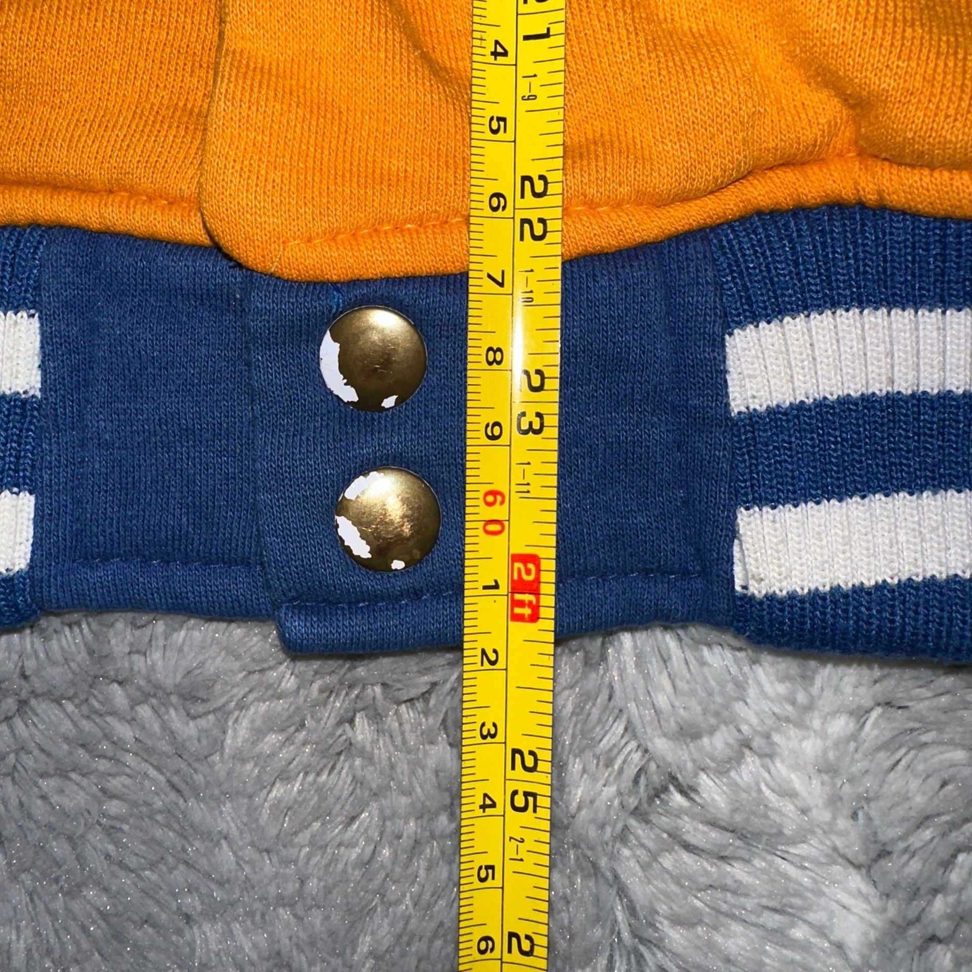 Dragon Ball Z Goku Varsity Hoodie Jacket Orange Blue Snap 7