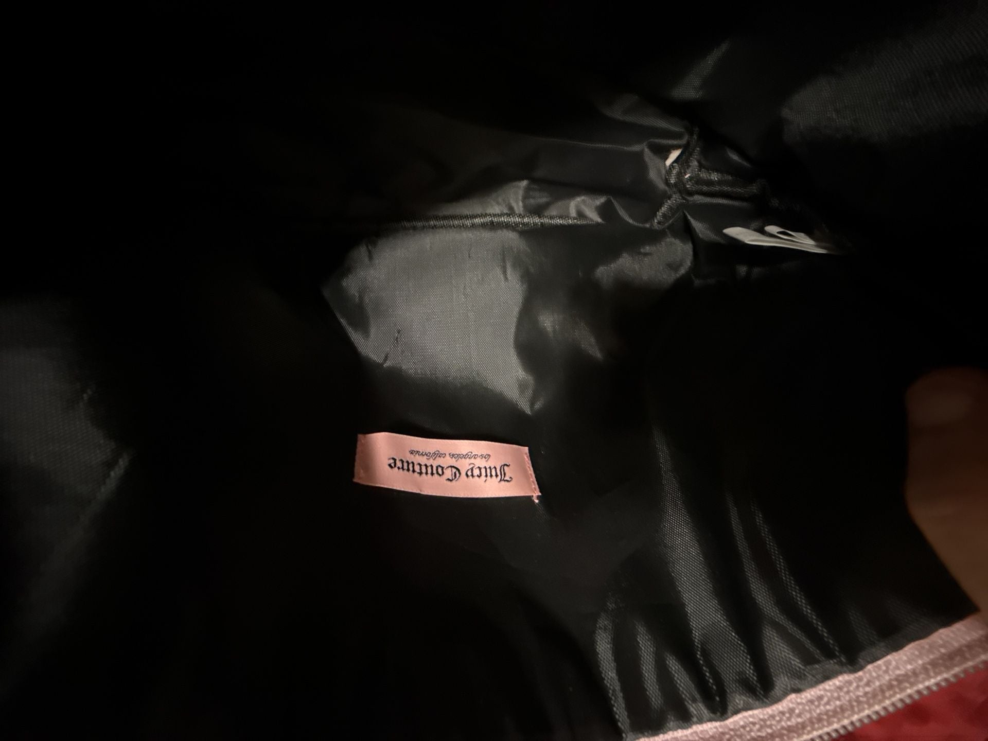Juicy Couture Cosmetic Makeup Bag Pink Velour Logo 6