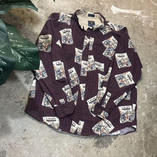 Chaps Ralph Lauren Roadtrip Graphic Long Sleeve Shirt Size XL