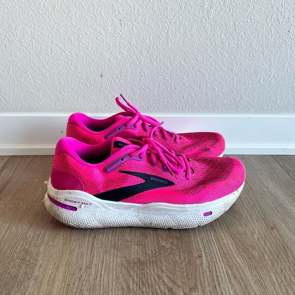 Brooks Ghost Max, Womans Running Shoes, Hot Pink, Chunky Cushioned Sole, 11