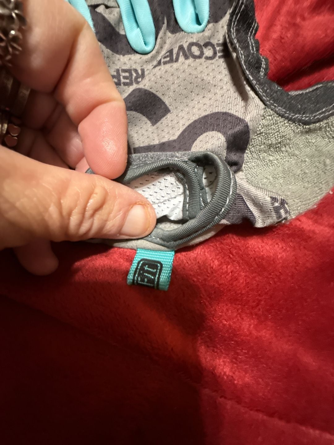 GoFit Go Grip Fitness Gloves Grey Turquoise 3
