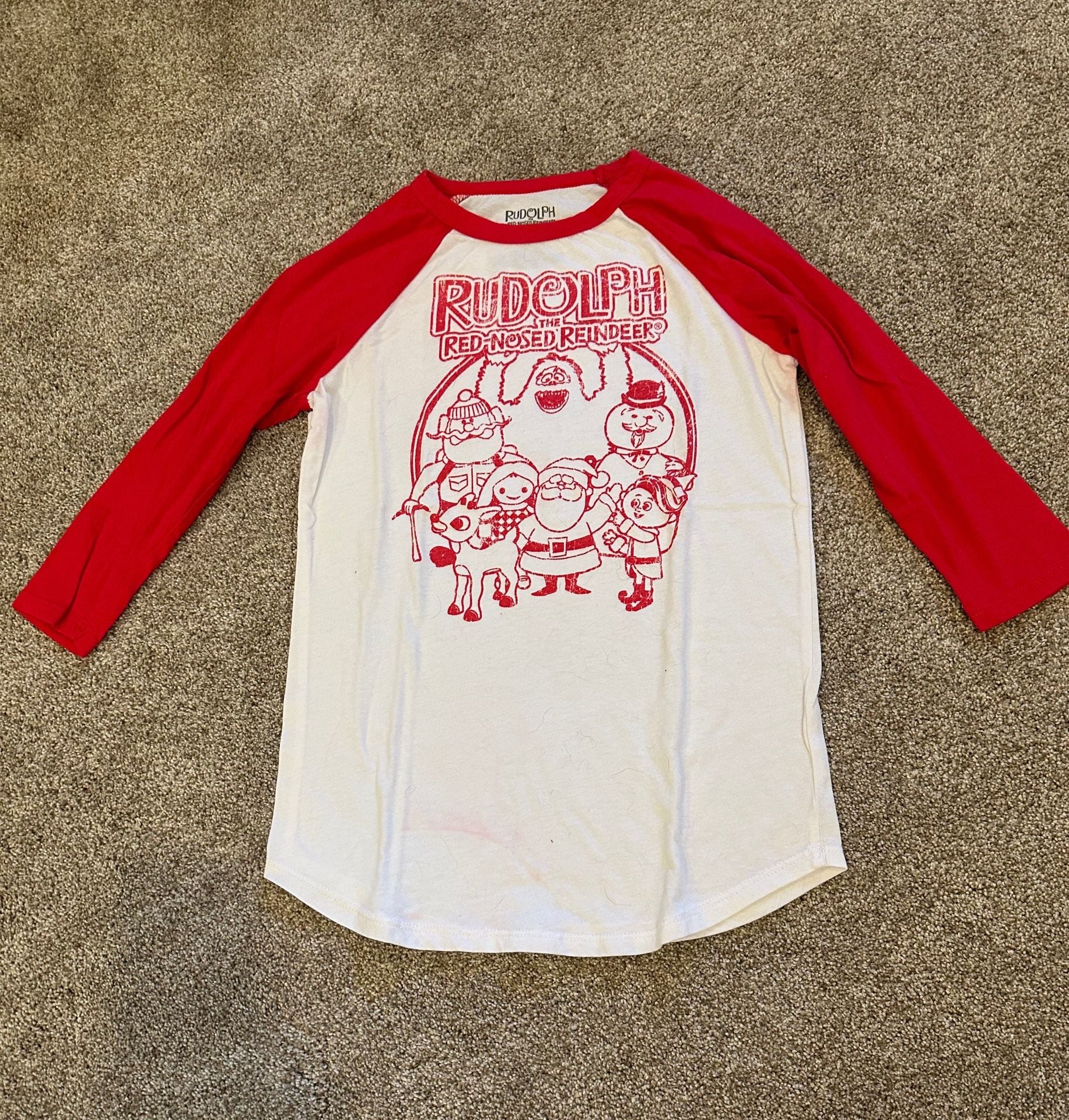 Rudolph the Red-Nosed Reindeer Raglan Baseball T-Shirt Christmas 2