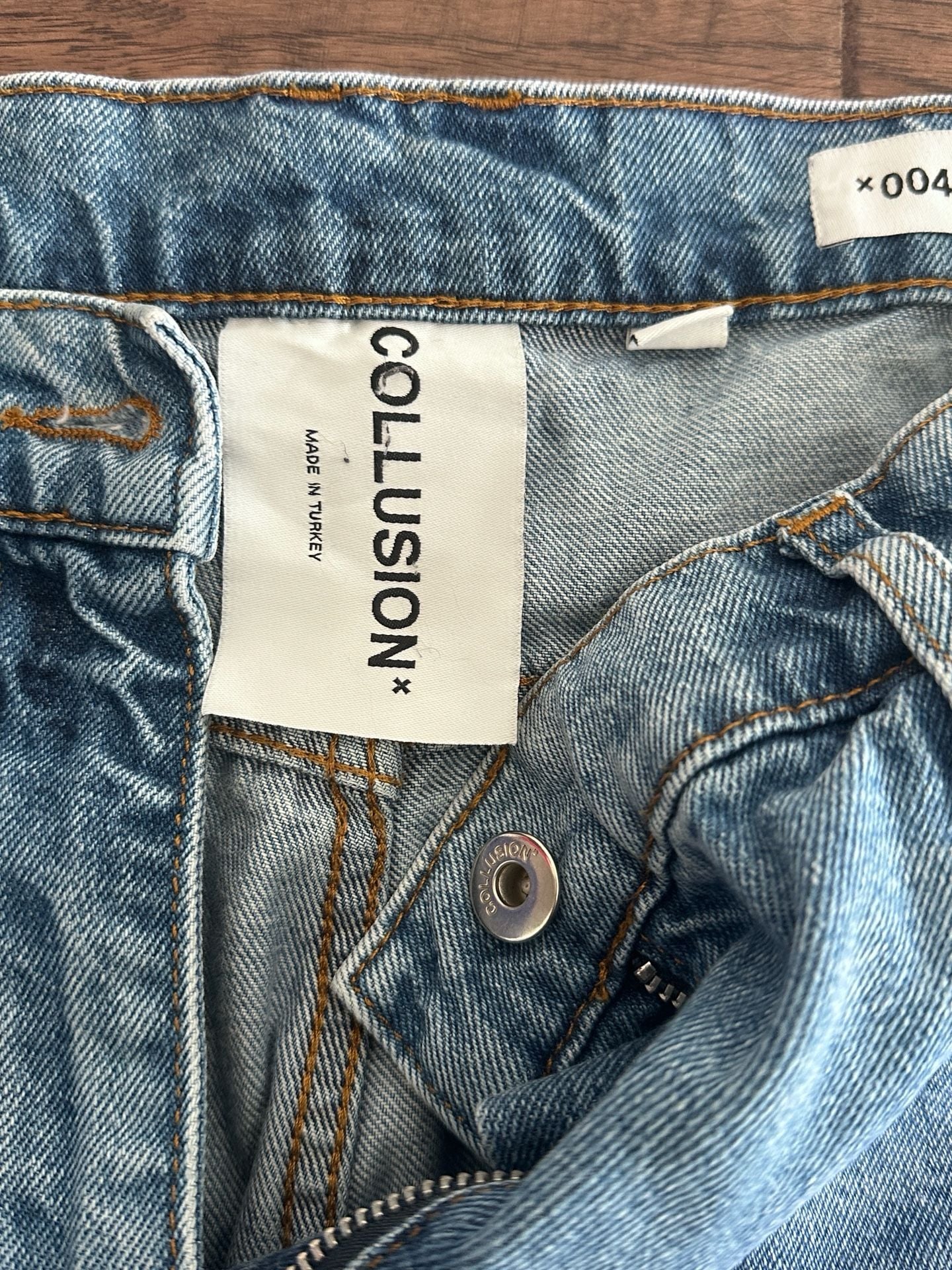 Collusion Dad Jeans Size 28/36 Tall Light Blue Denim 5