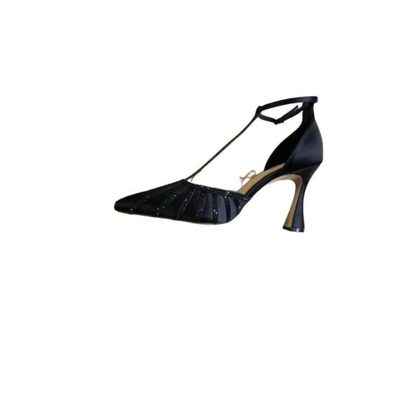 Jewel Badgley Mischka Faithlyn Size 8.5 Black Satin Pumps