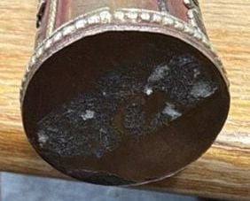 Tibetan Buddhist Copper Cylinder Prayer Scroll Incense Holder 4