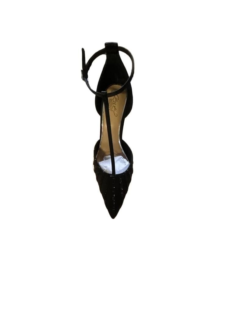 Jewel Badgley Mischka Faithlyn Size 8.5 Black Satin Pumps 3