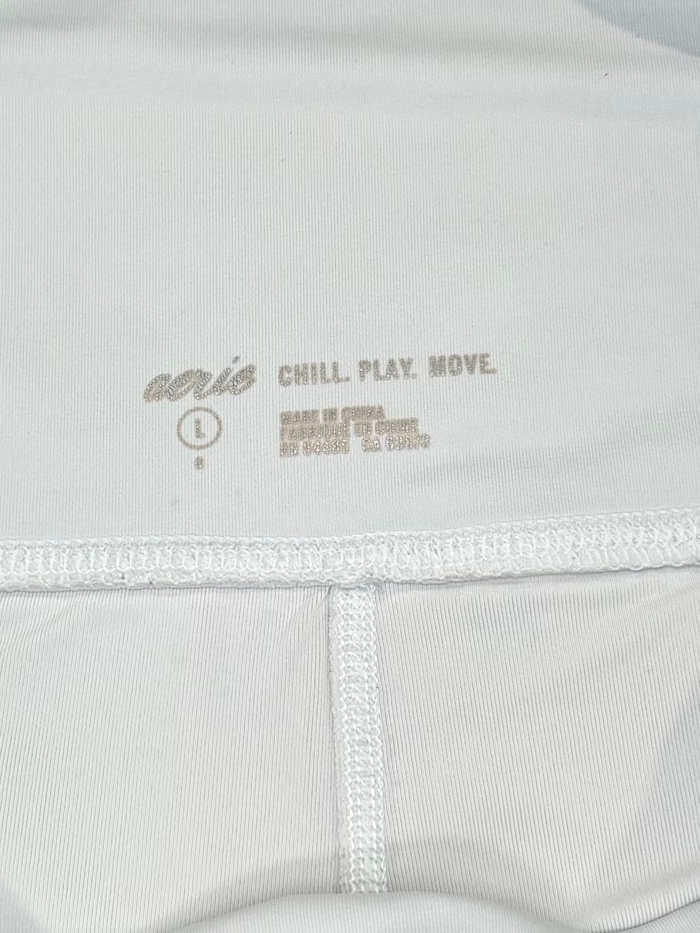 Aerie Leggings Size L White Perforated Laser Cut Flower Yoga Active 3
