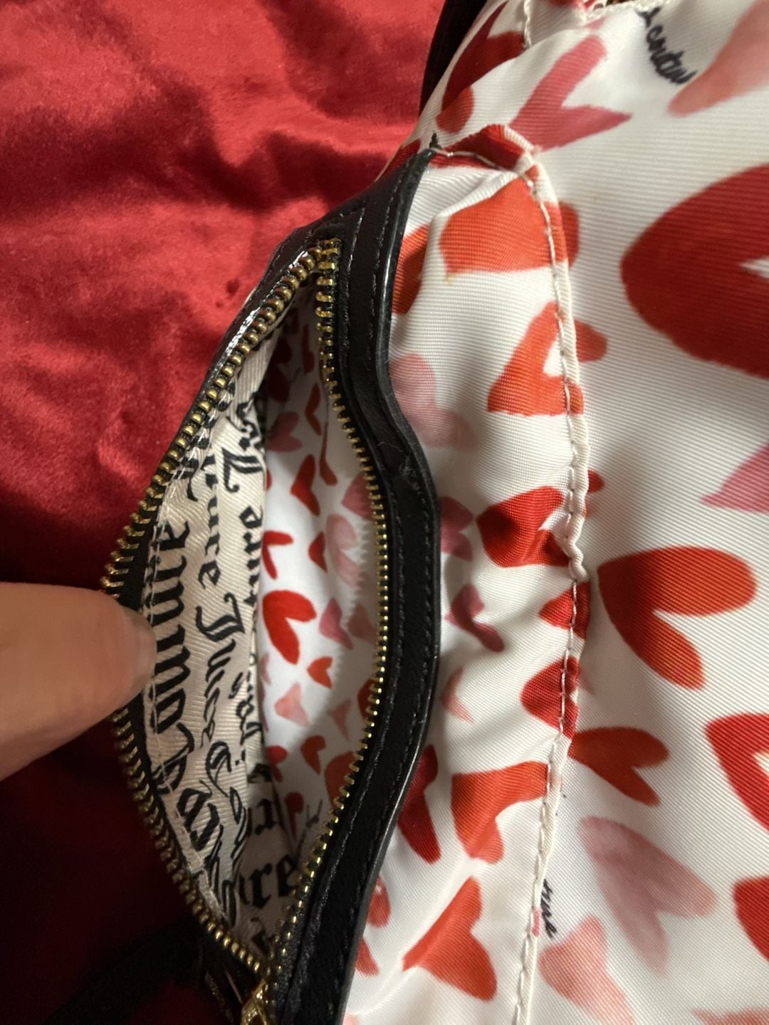 Juicy Couture Heart Print Mini Backpack White Red Black 8