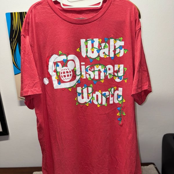 Disney Walt Disney World Christmas Lights Red T-Shirt