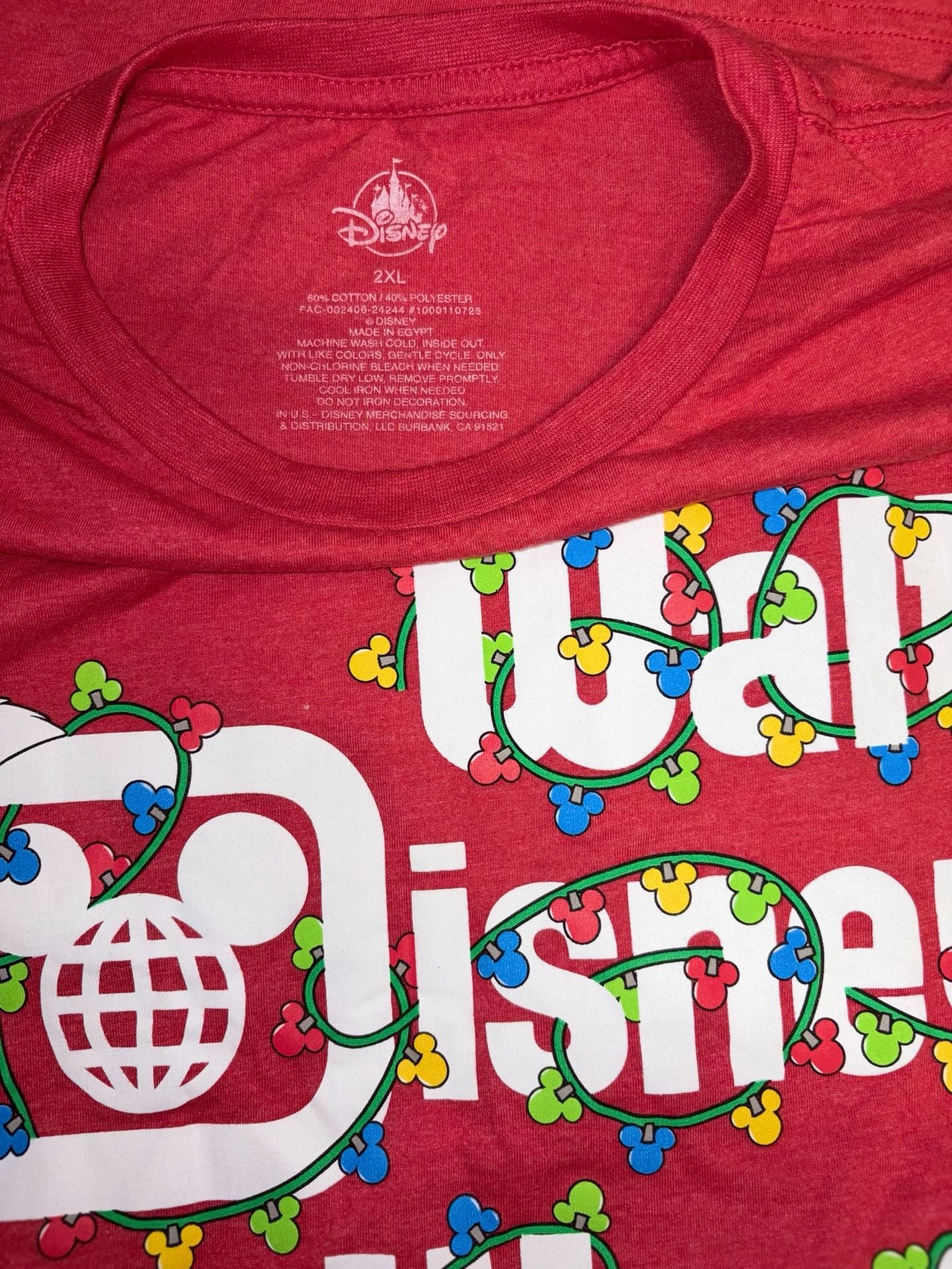 Disney Walt Disney World Christmas Lights Red T-Shirt 5