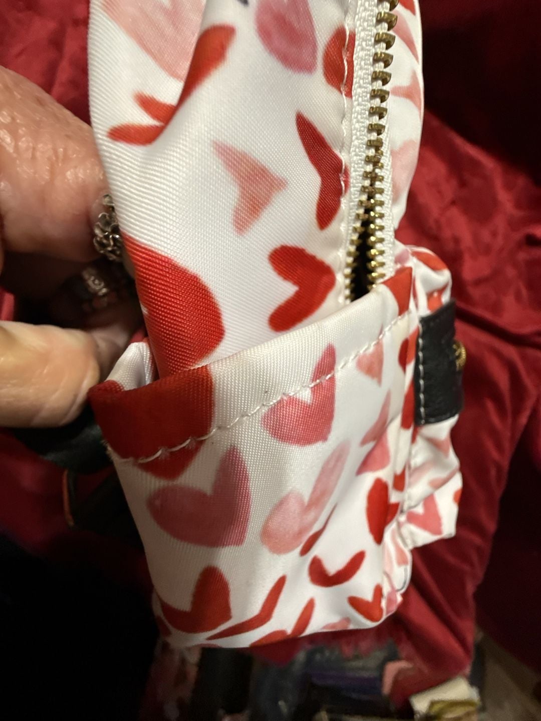 Juicy Couture Heart Print Mini Backpack White Red Black 11