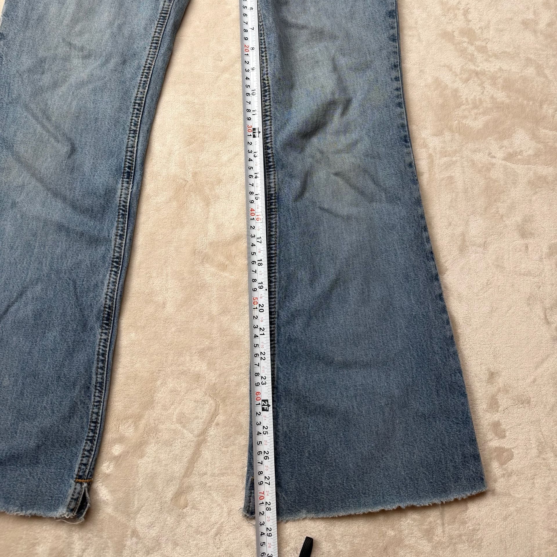 Old Navy Flare Jeans Size 4 Light Wash Denim Raw Hem Y2K 4