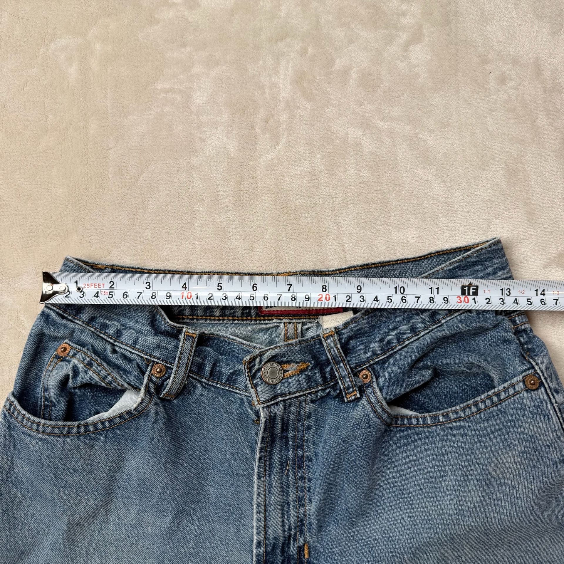 Old Navy Flare Jeans Size 4 Light Wash Denim Raw Hem Y2K 6