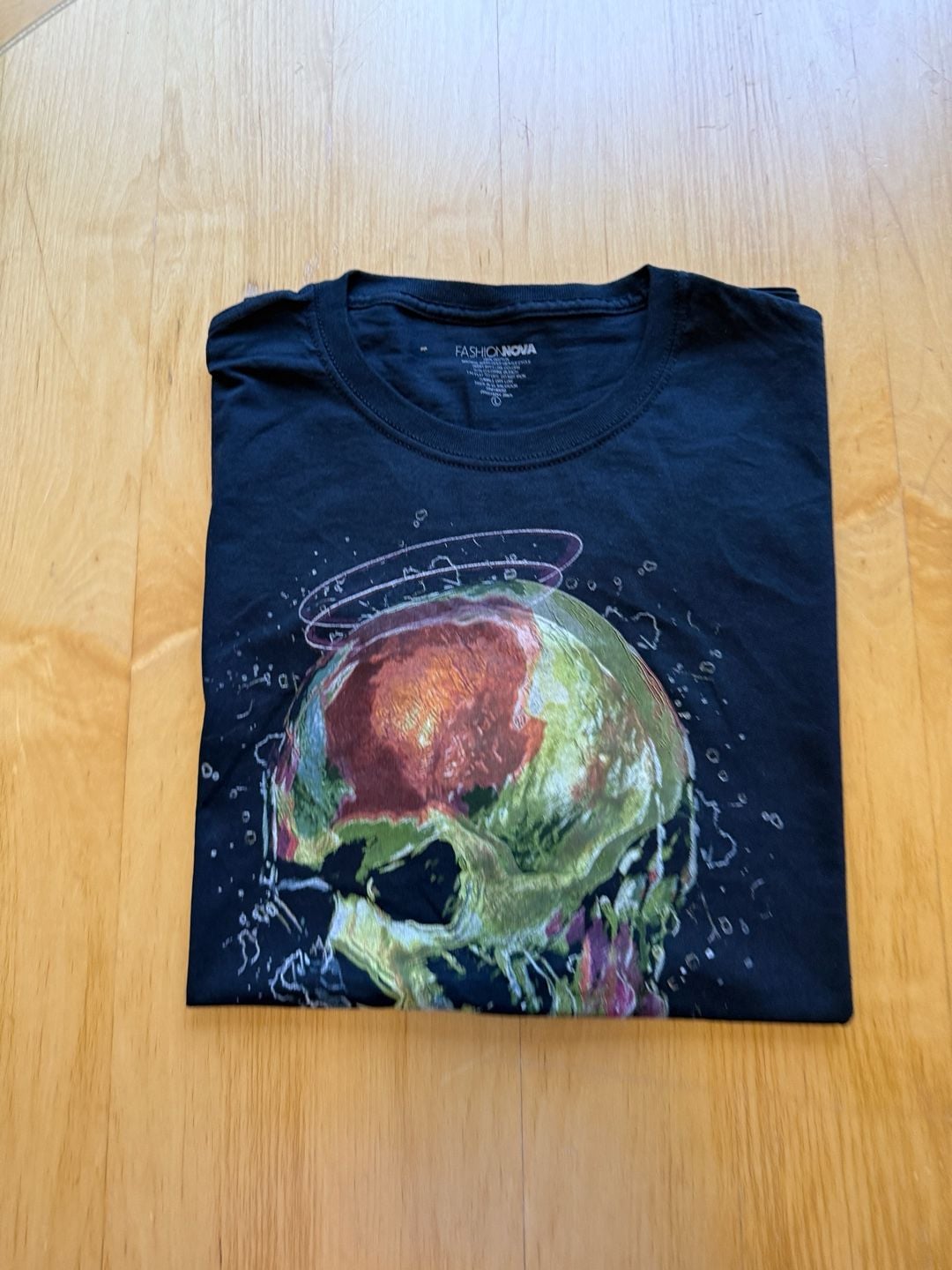 Fashion Nova Evolution Skull Graphic T-Shirt Size L Black 2