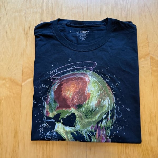 Fashion Nova Evolution Skull Graphic T-Shirt Size L Black