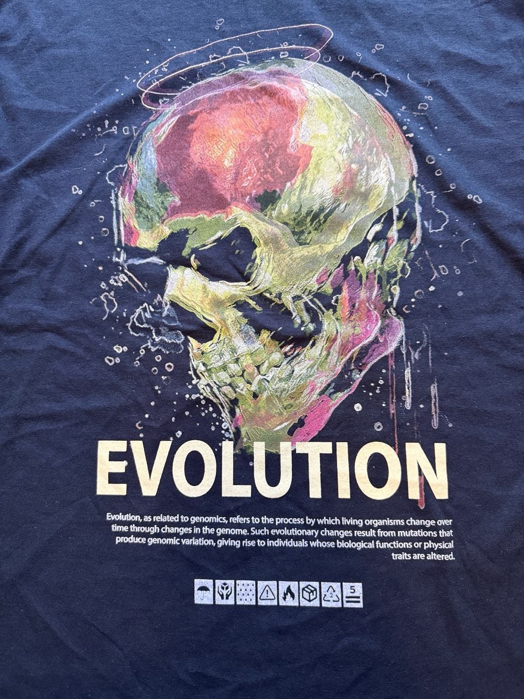 Fashion Nova Evolution Skull Graphic T-Shirt Size L Black 6