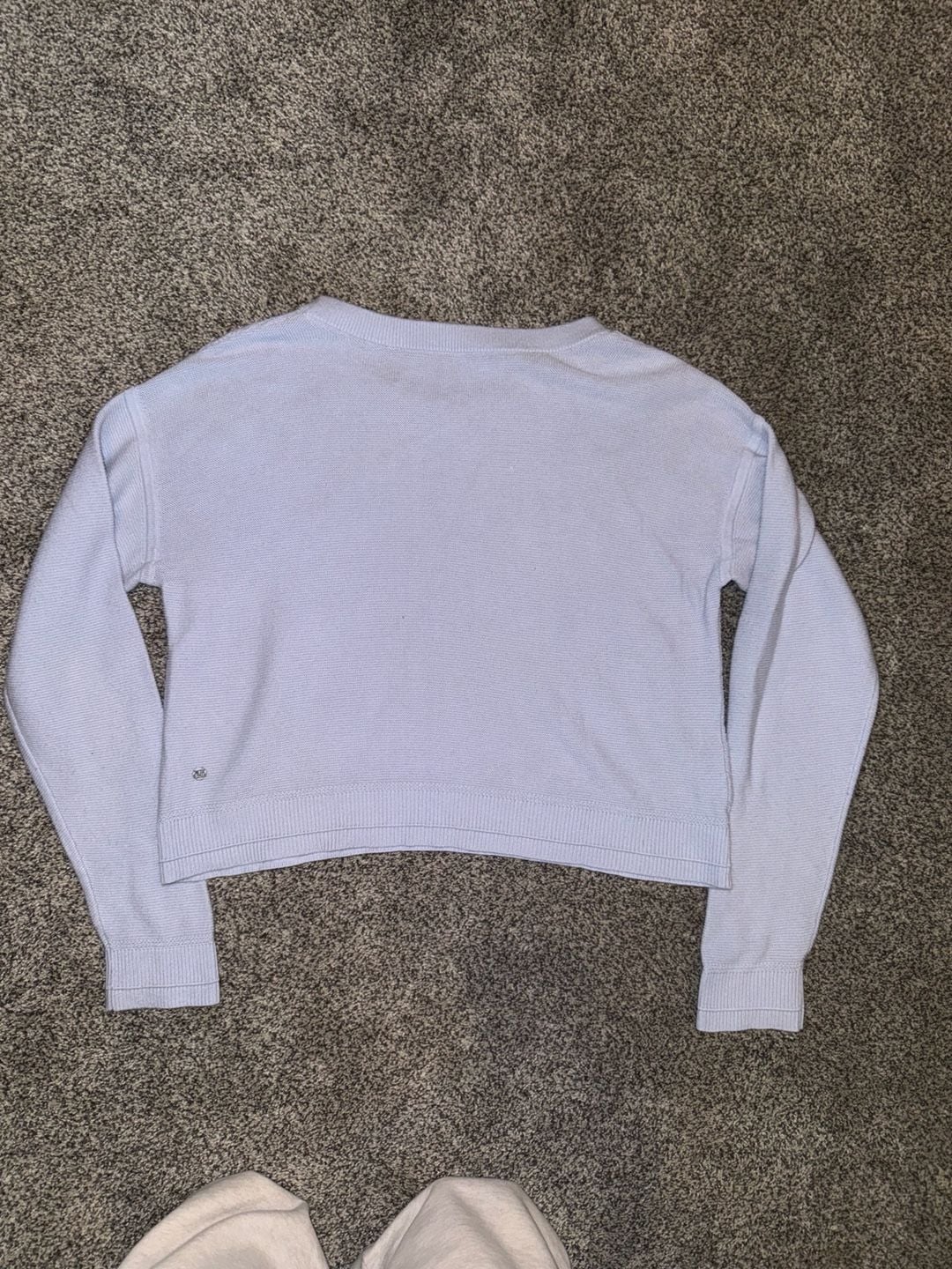 Lululemon Sweater Cropped Light Blue Knit Pullover 3