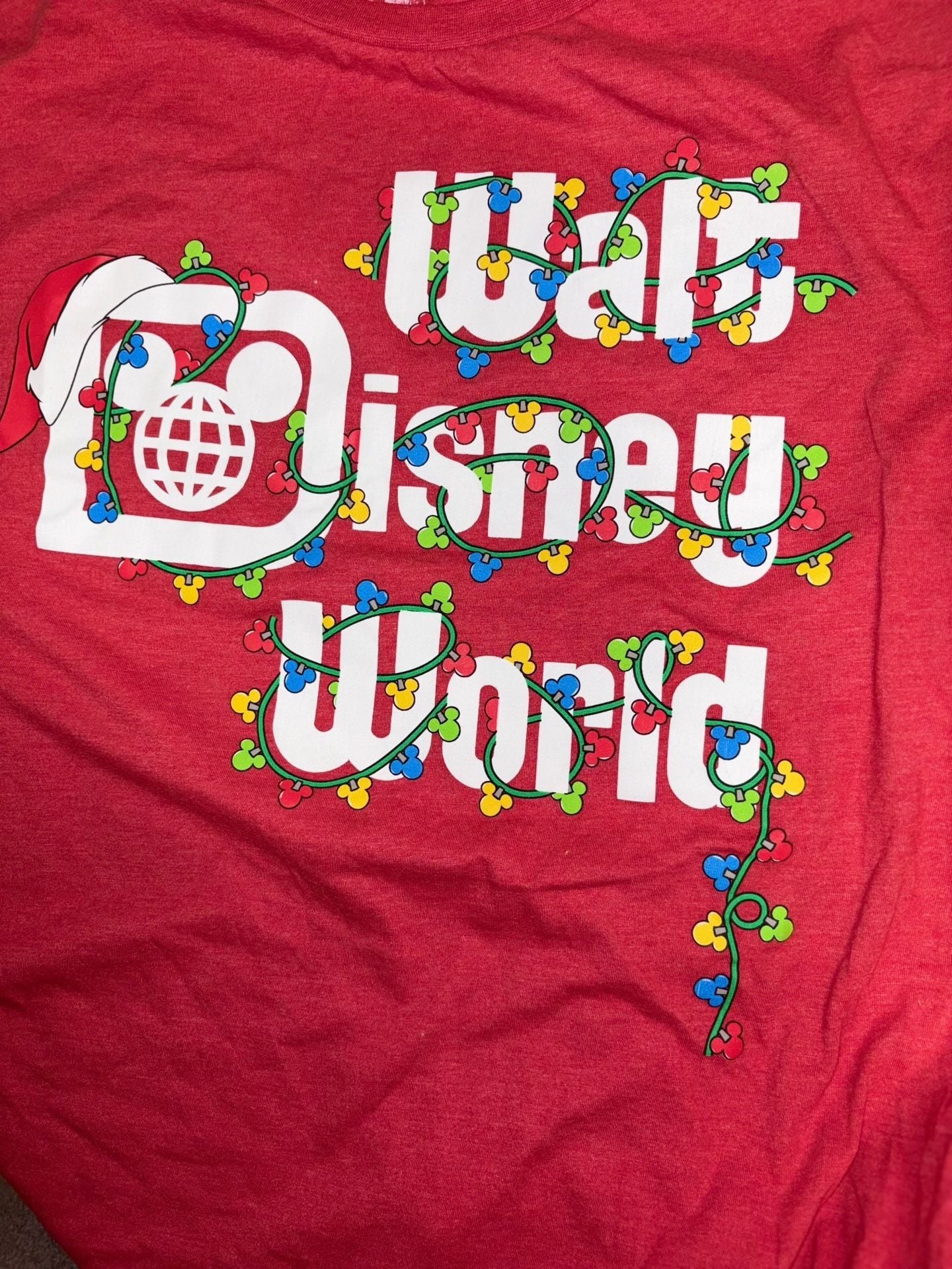 Disney Walt Disney World Christmas Lights Red T-Shirt 8
