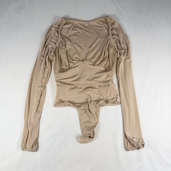 Intimately Free People Bodysuit Size M Beige Long Sleeve