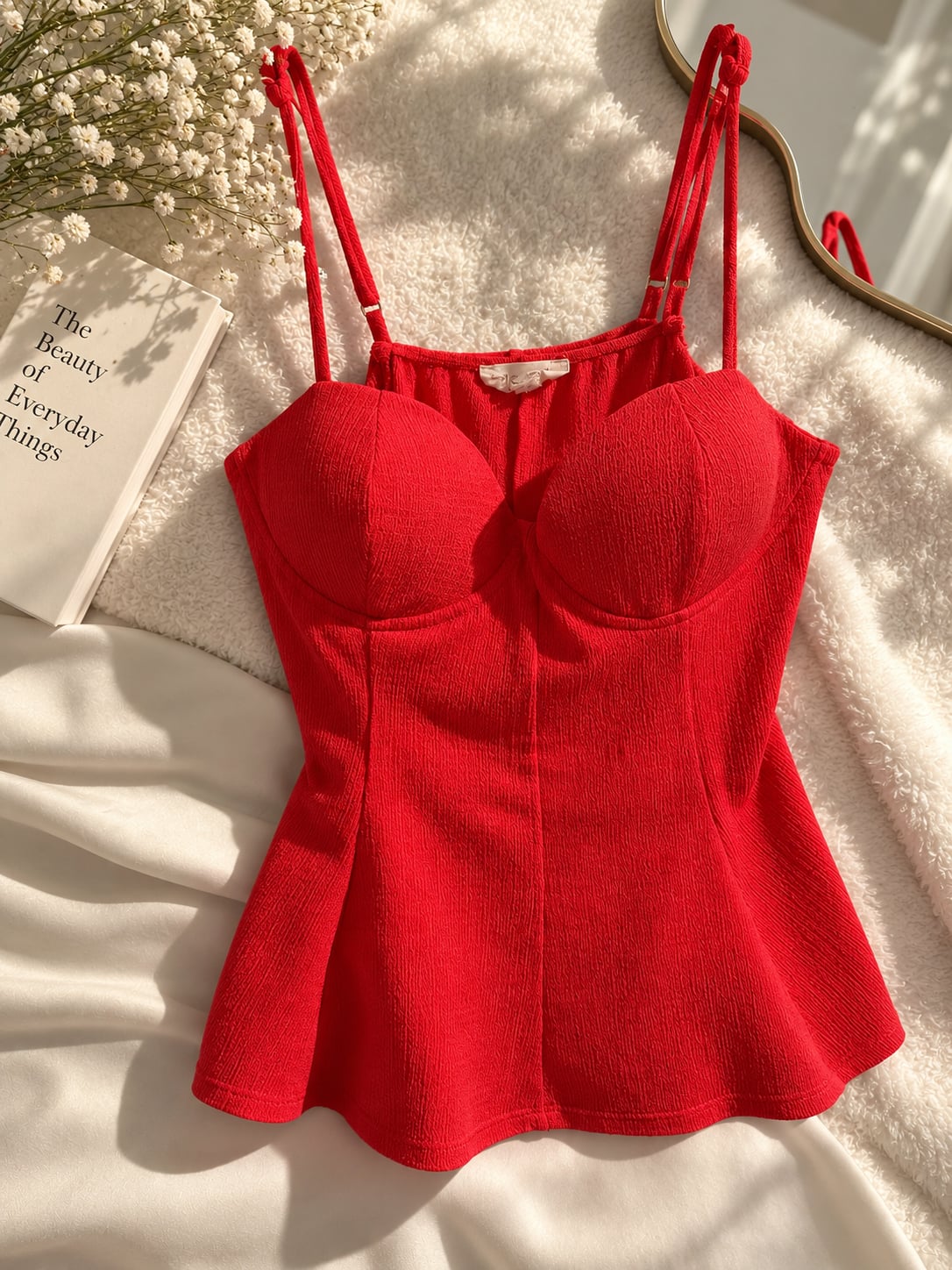 Red Corset Top Peplum Camisole 2