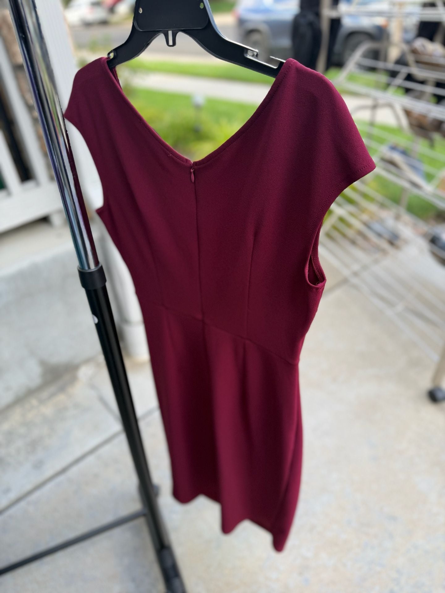 Miusol V-Neck Wrap Sheath Dress Size S Burgundy 3