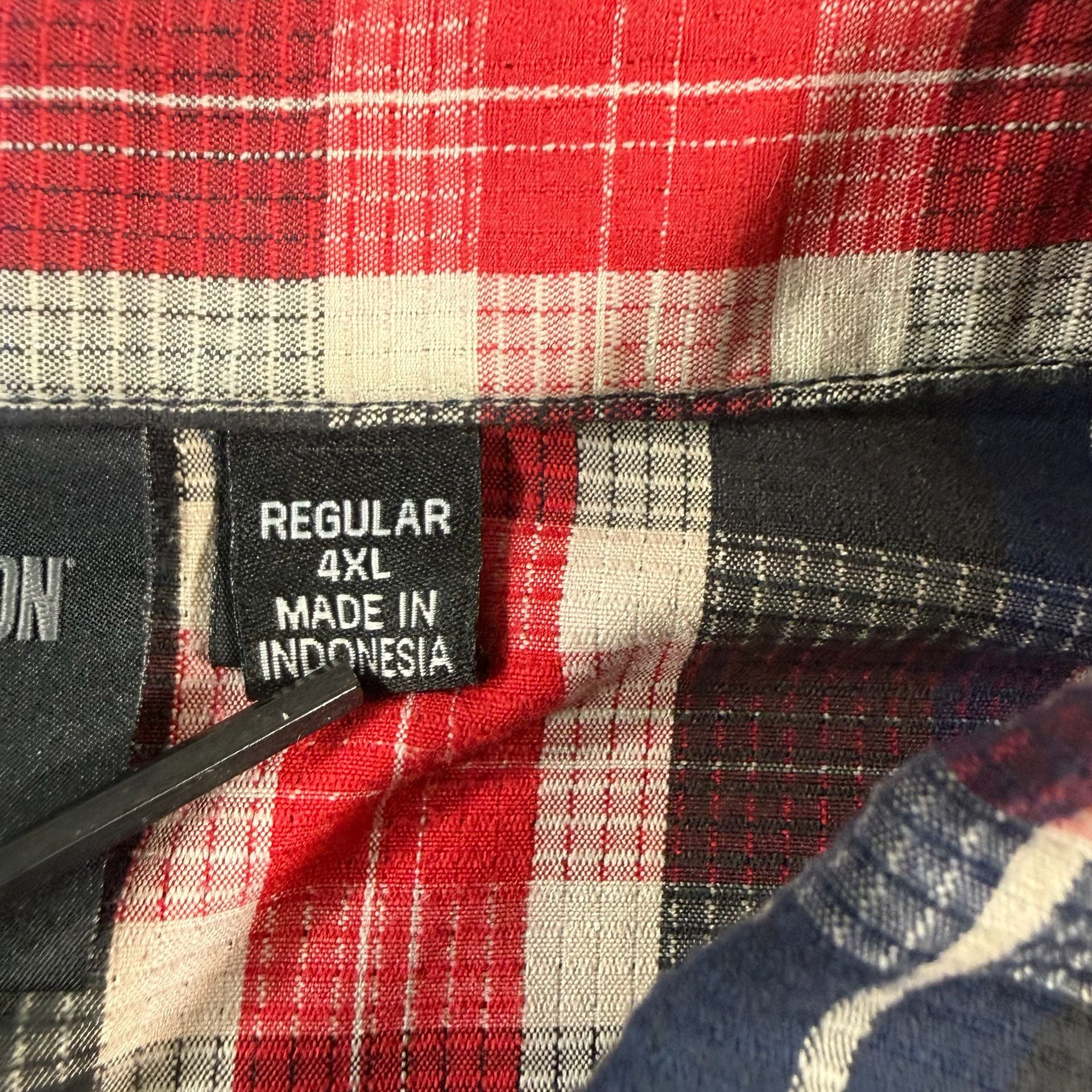 Harley-Davidson Short Sleeve Plaid Button-Up Shirt Size 4XL 5
