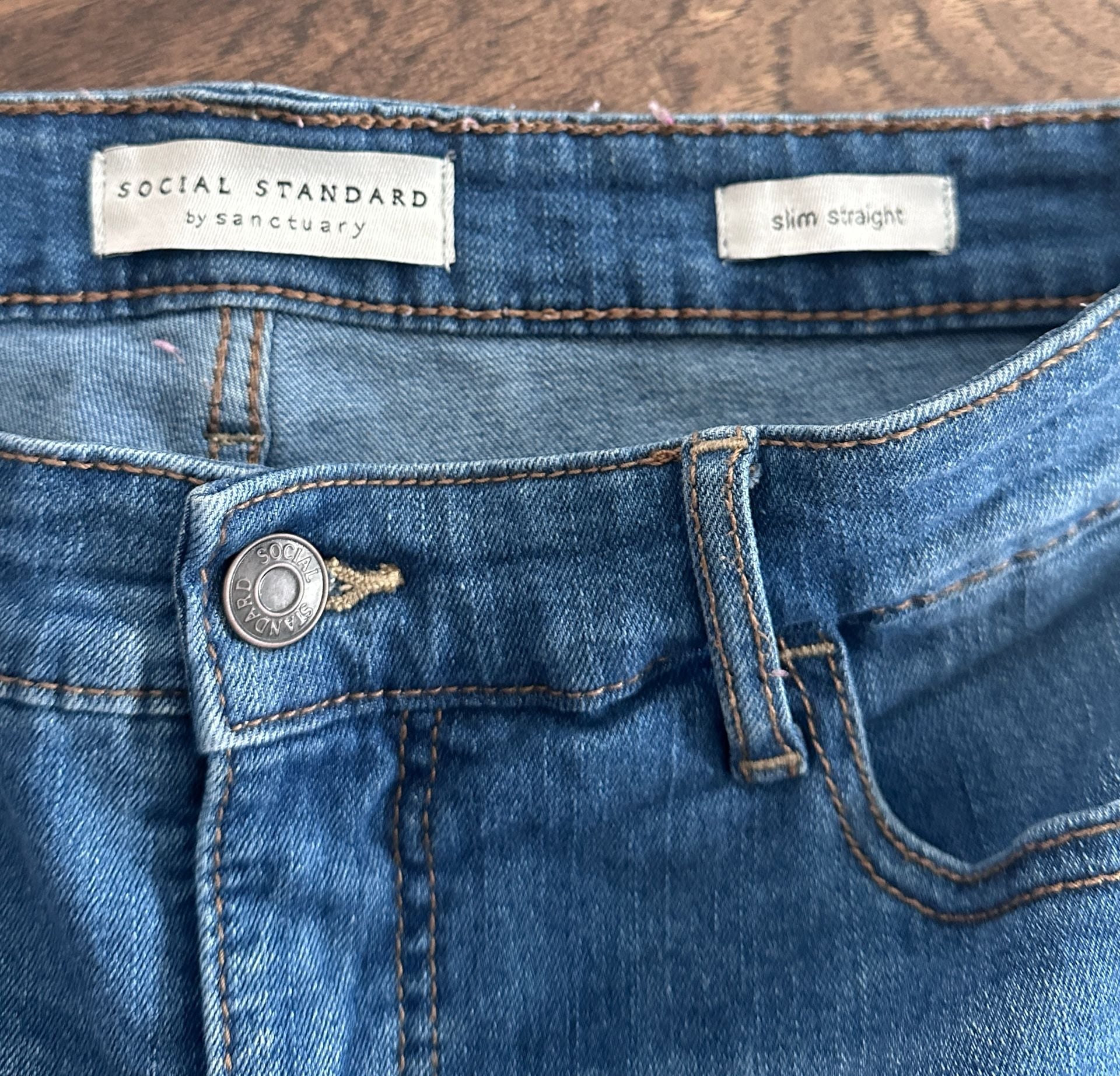Social Standard By Sanctuary Slim Straight Size 10/30 Jeans 4
