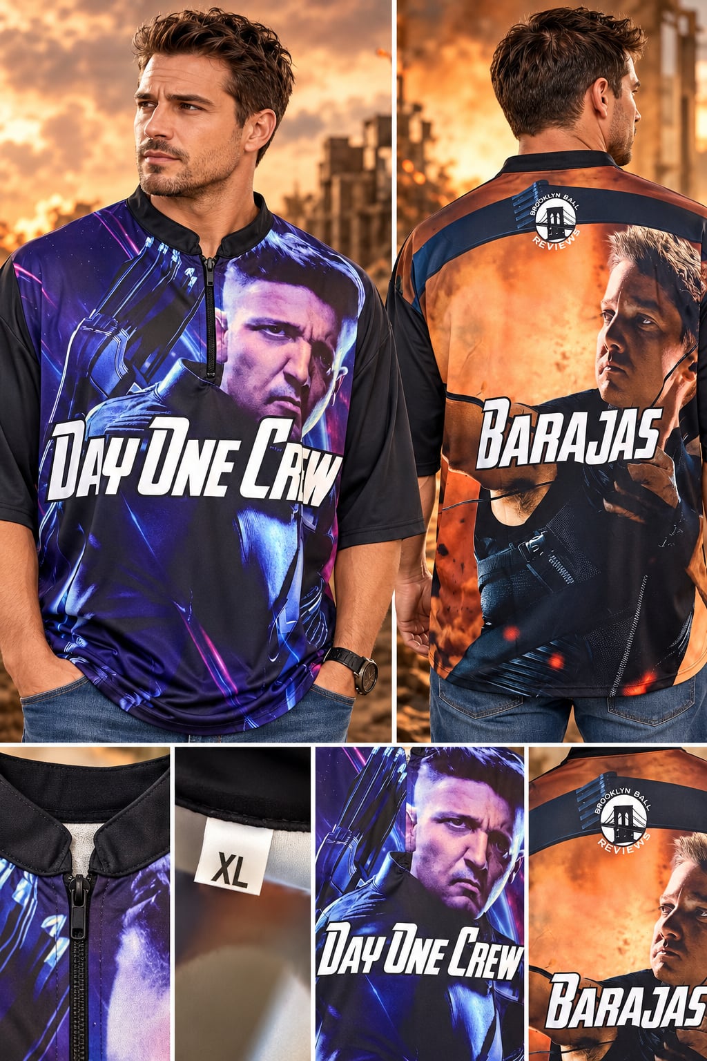Marvel Avengers Hawkeye Day One Crew Quarter Zip Jersey 4