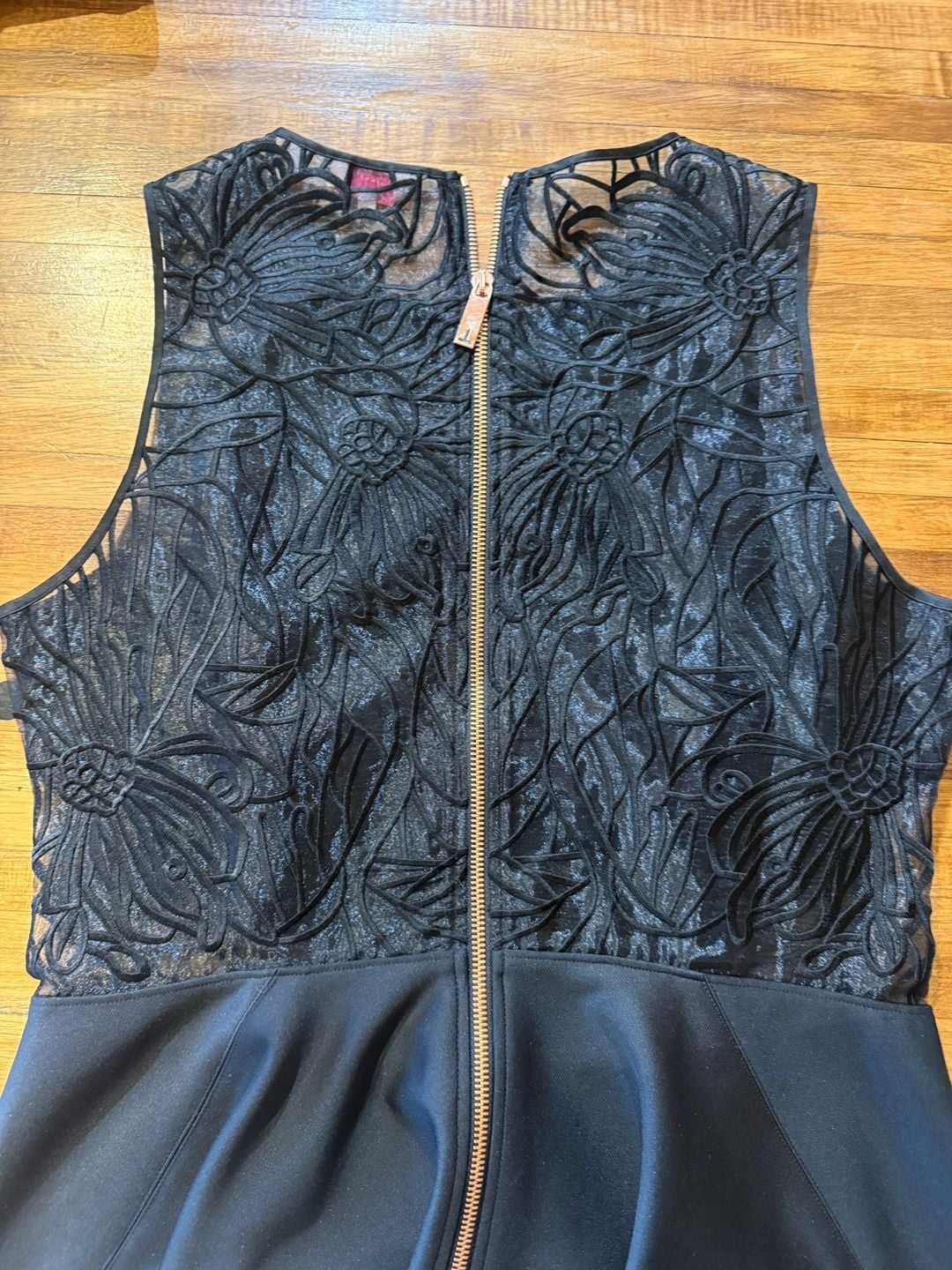 Ted Baker Venma Skater Dress Size 4 Black Lace (q1) 6