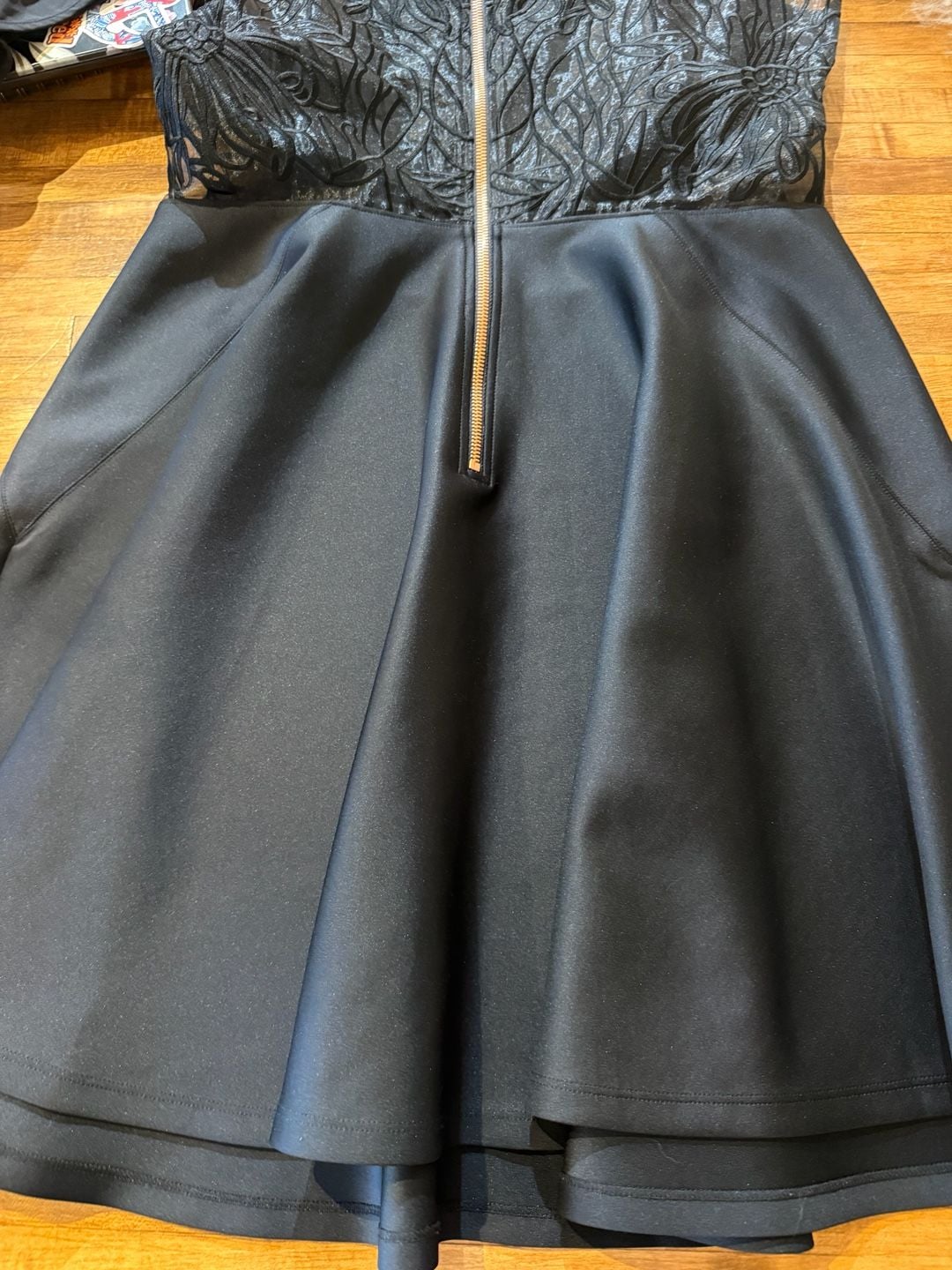 Ted Baker Venma Skater Dress Size 4 Black Lace (q1) 7
