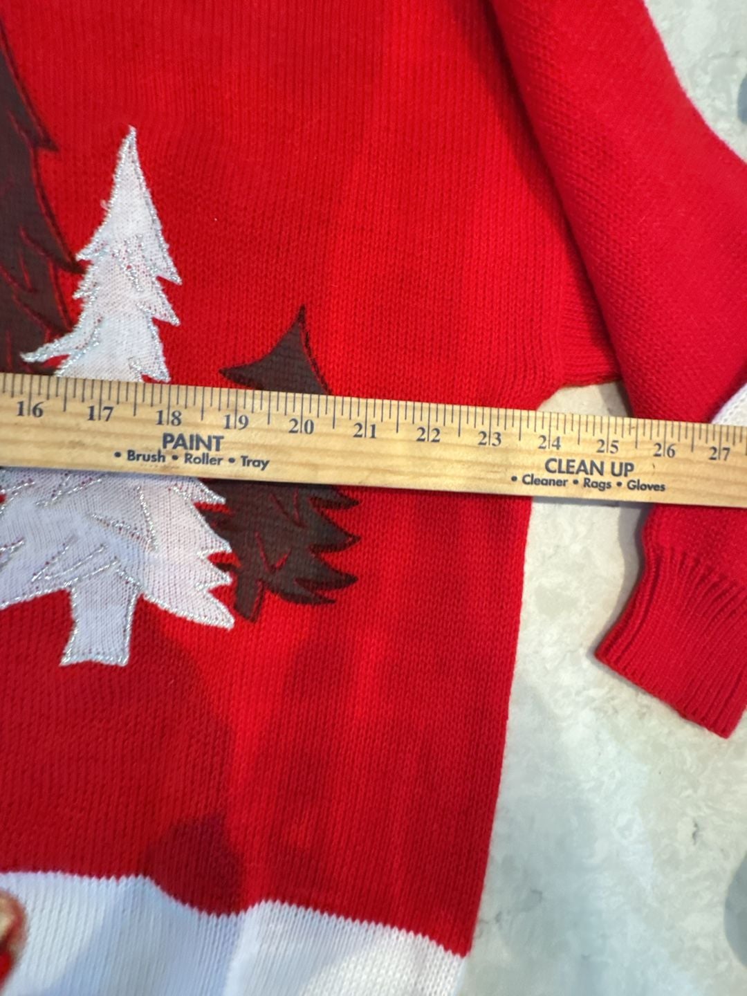 Oui Designer Collection Ski Sweater Size L Red Mountain Scene 8