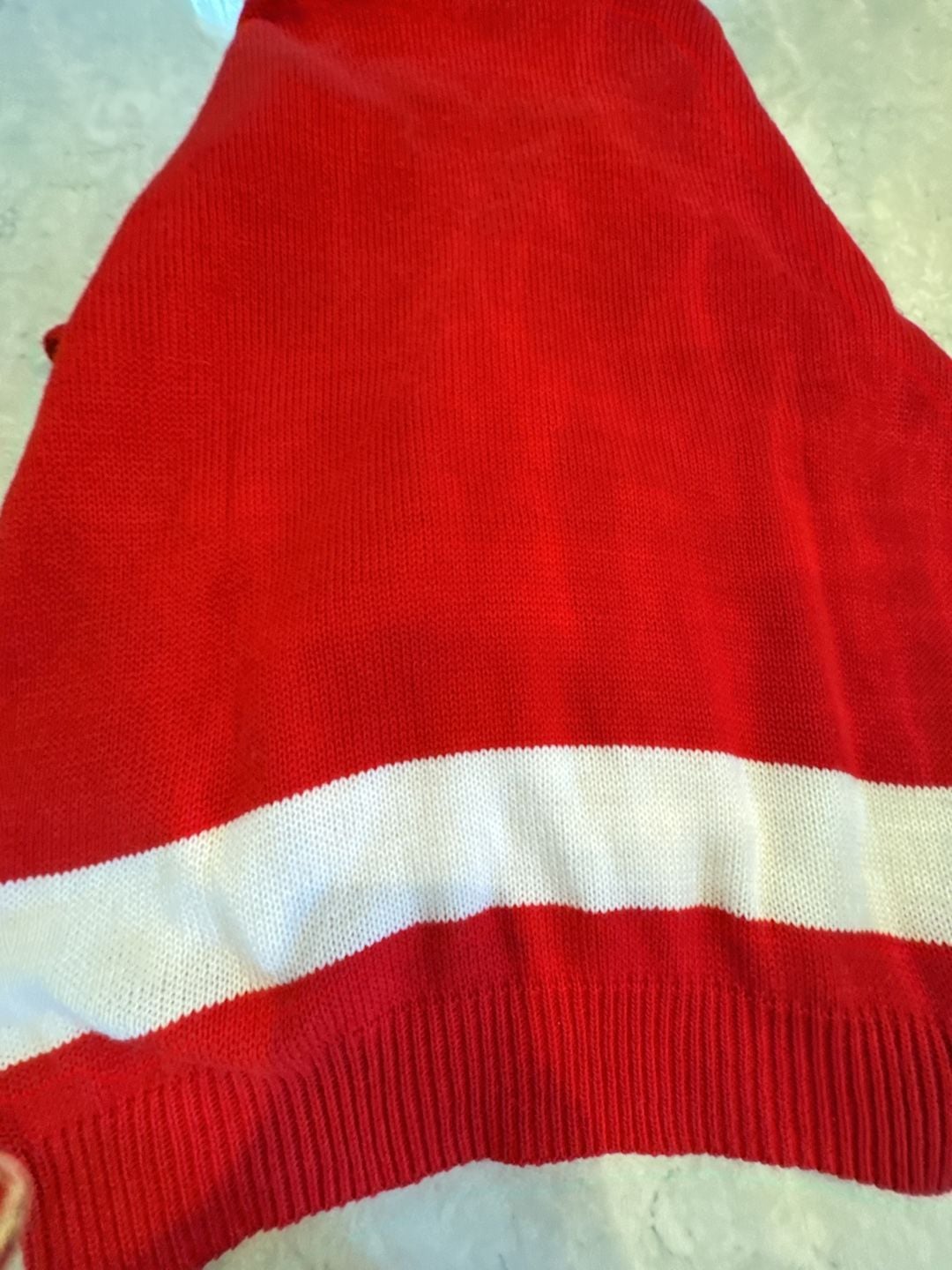 Oui Designer Collection Ski Sweater Size L Red Mountain Scene 10