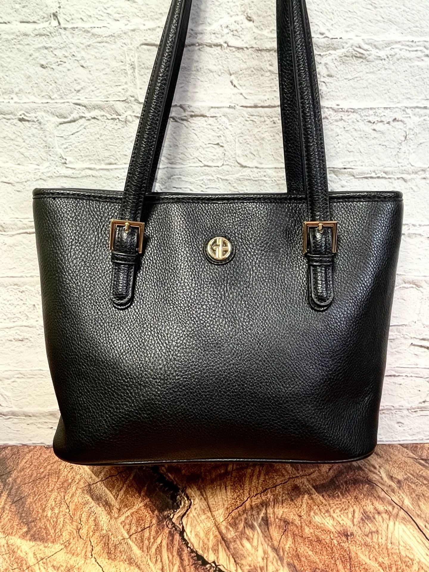 Giani Bernini Black Pebbled Tote Bag 2