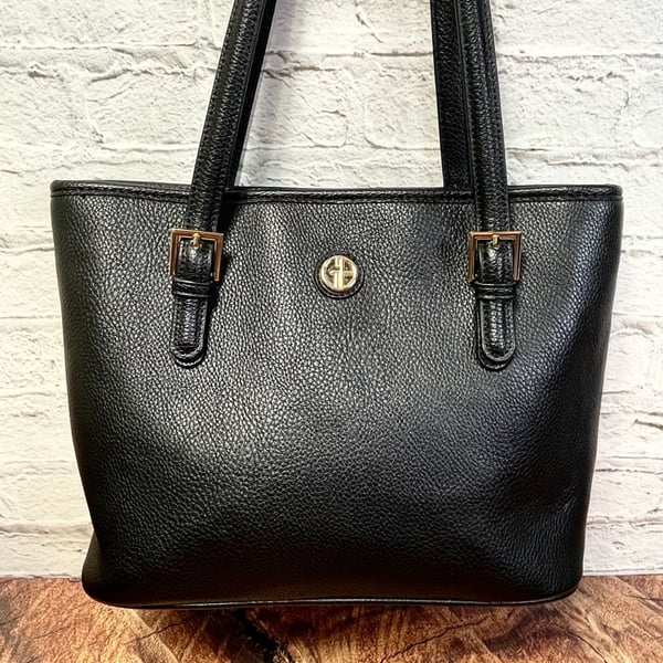 Giani Bernini Black Pebbled Tote Bag