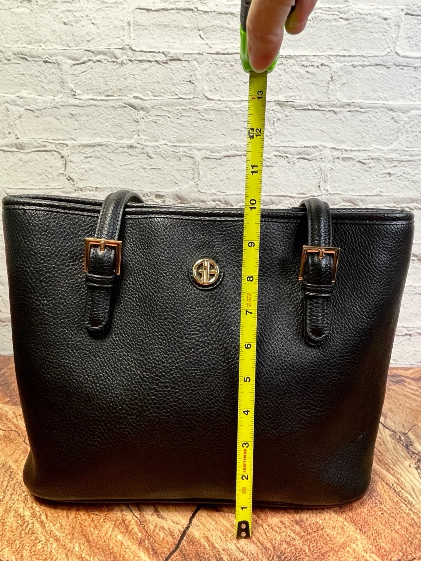 Giani Bernini Black Pebbled Tote Bag 7
