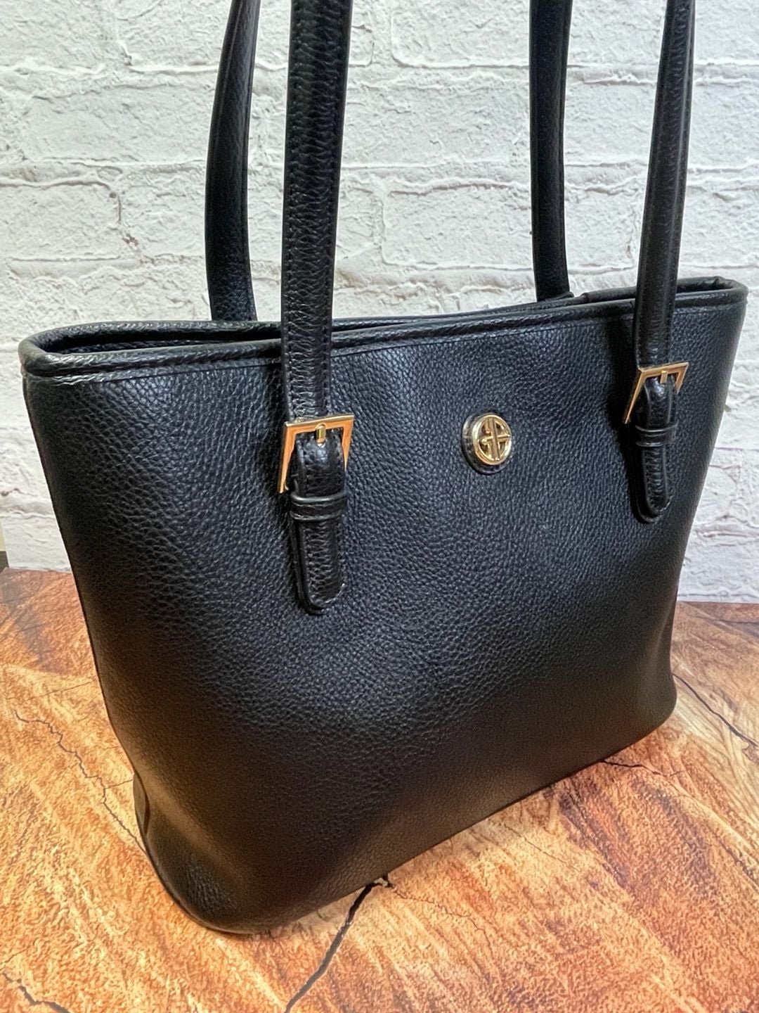 Giani Bernini Black Pebbled Tote Bag 8