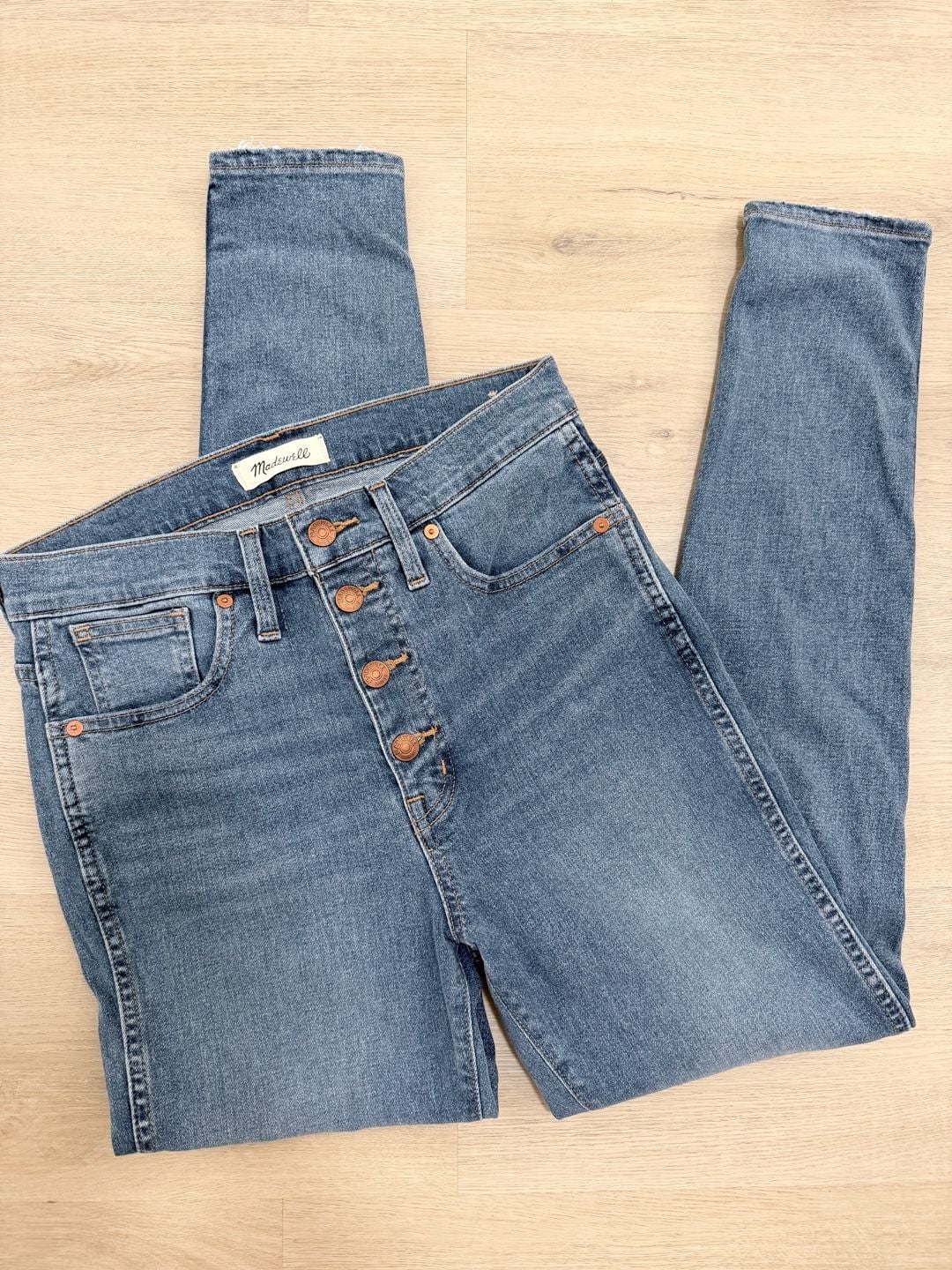 Madewell 10 Inch High Rise Skinny Size 29 Button Front Jeans 2