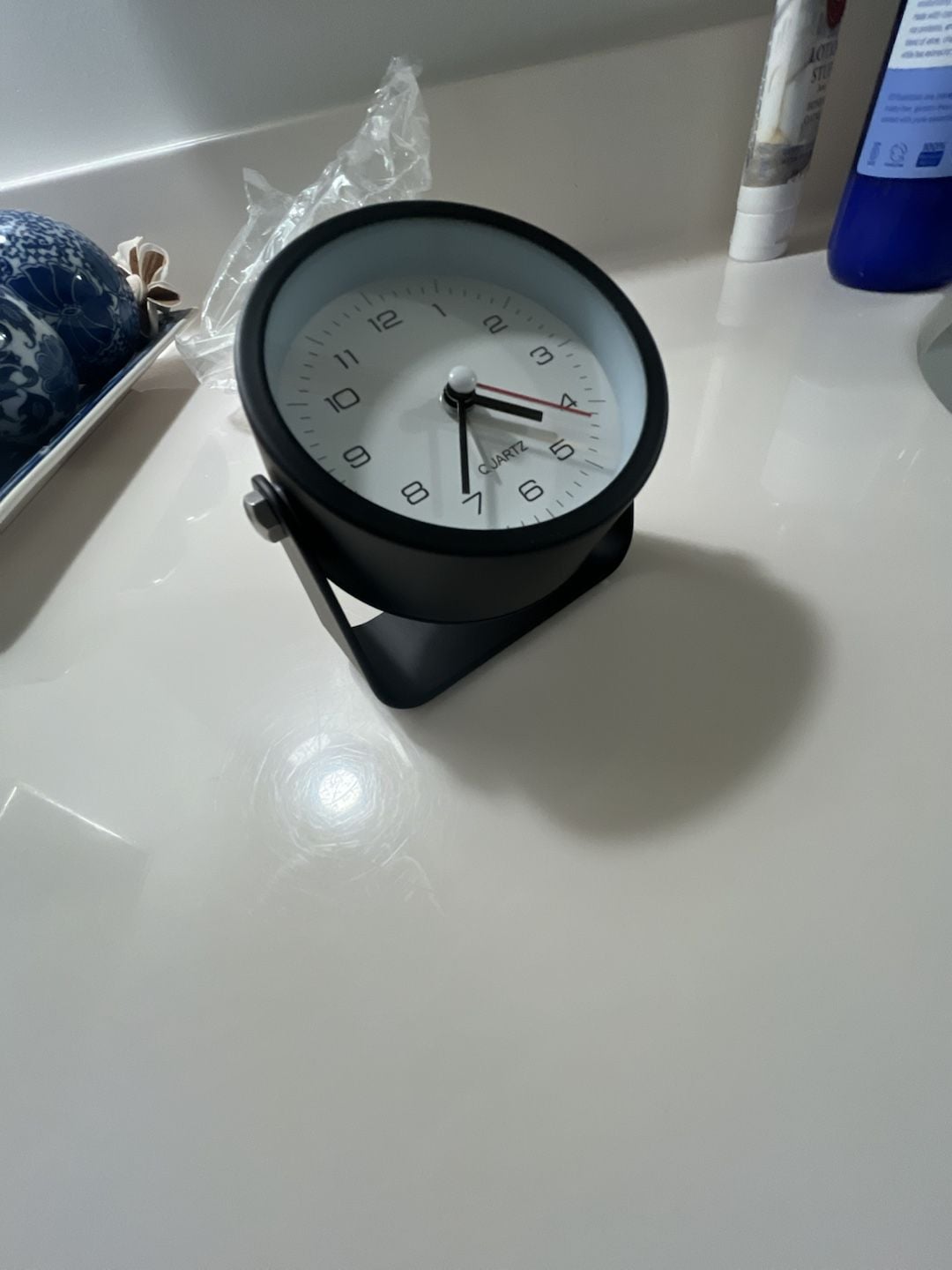 Unbranded Round Analog Quartz Alarm Clock Black New 5