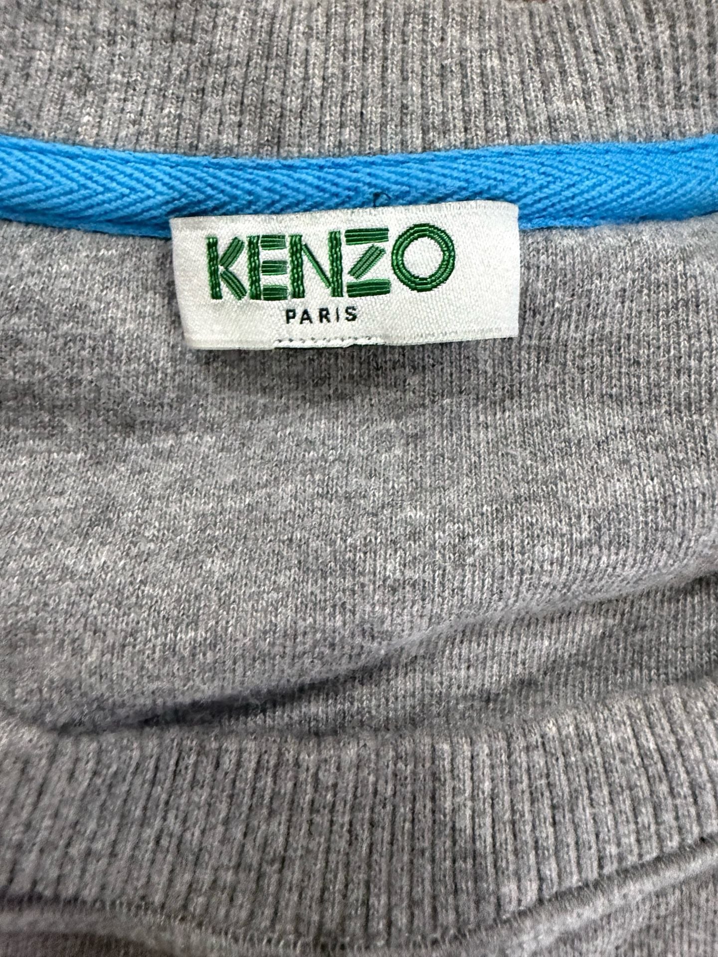 KENZO Paris Tiger Embroidered Sweatshirt Gray Multicolor Cotton Pullover 5