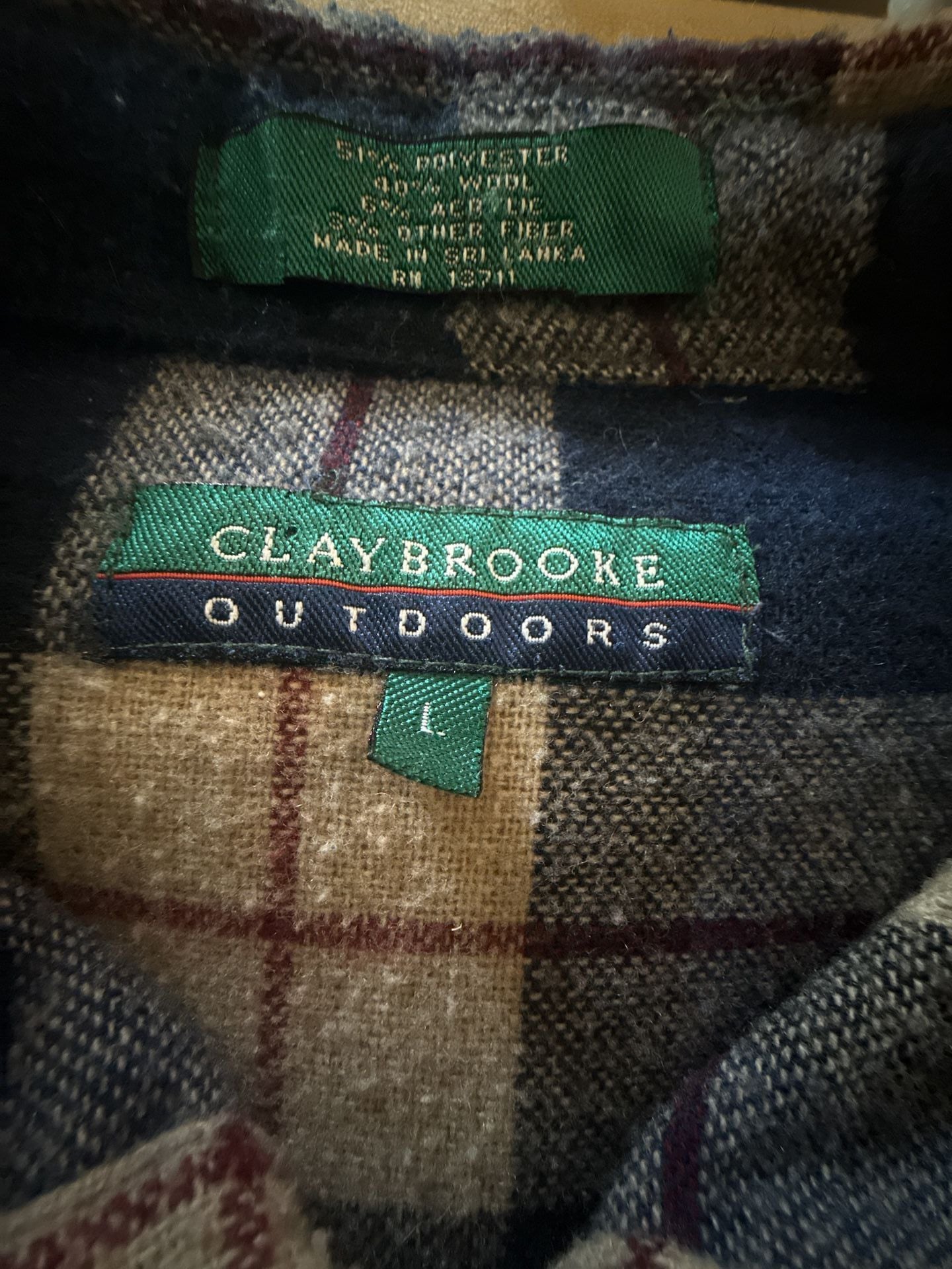 Claybrooke Outdoors Plaid Flannel Shirt Size L Blue Long Sleeve 4