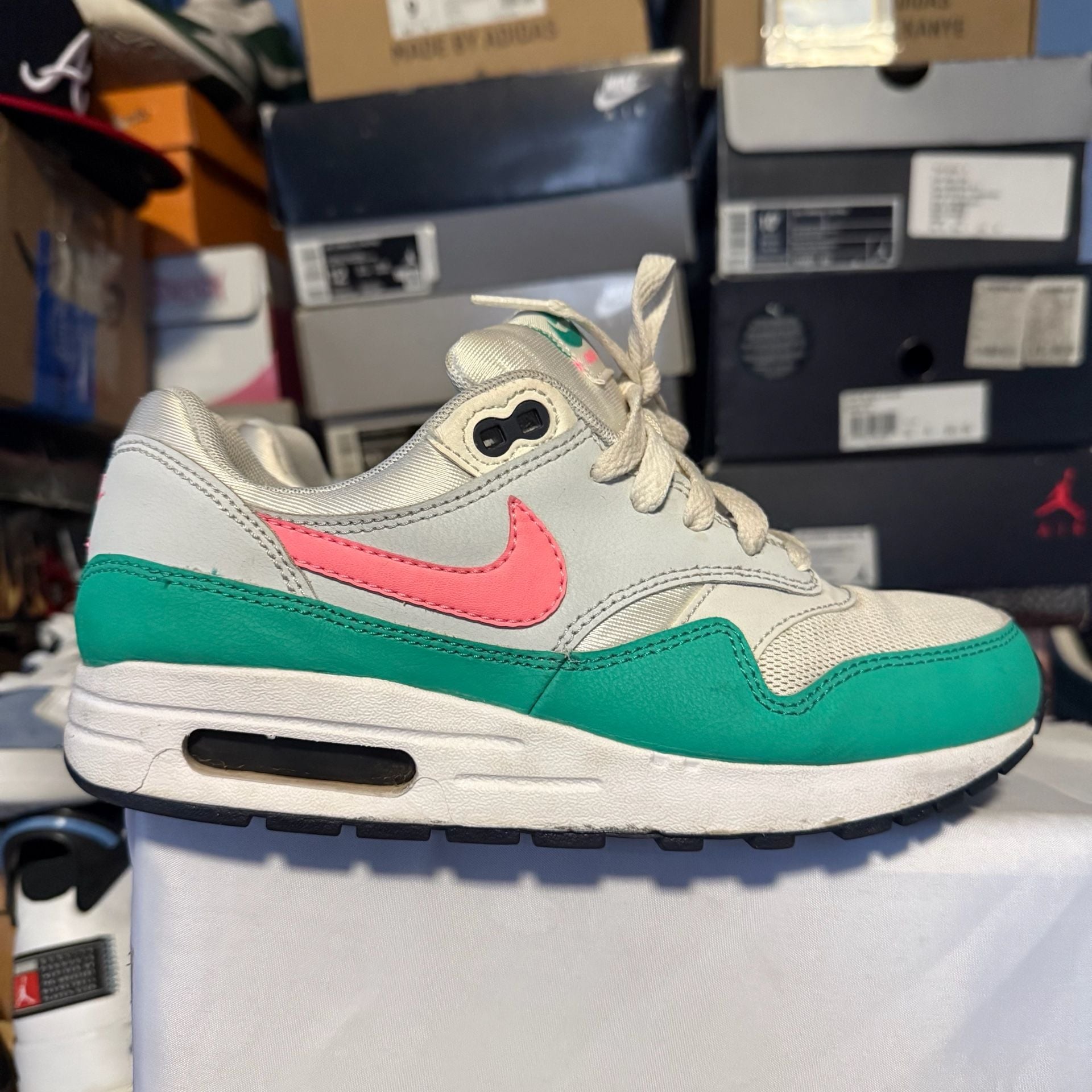Nike Air Max 1 GS Size 6Y White Green Pink Watermelon 2