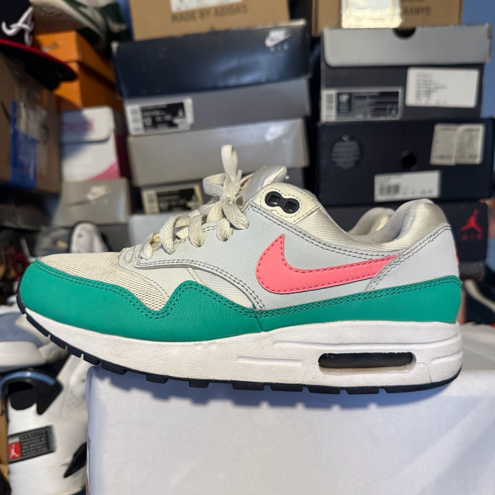 Nike Air Max 1 GS Size 6Y White Green Pink Watermelon 3