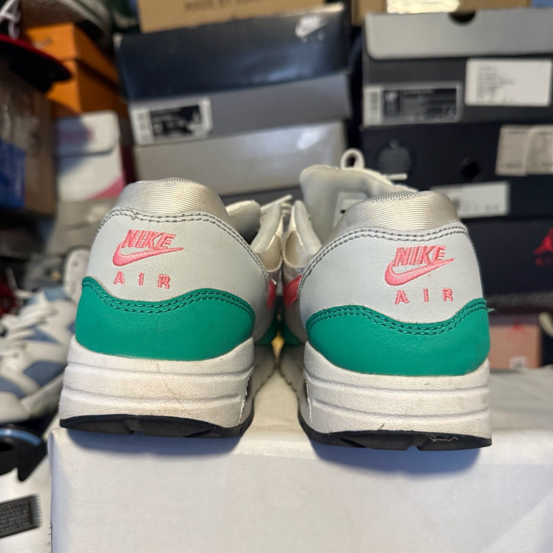 Nike Air Max 1 GS Size 6Y White Green Pink Watermelon 4