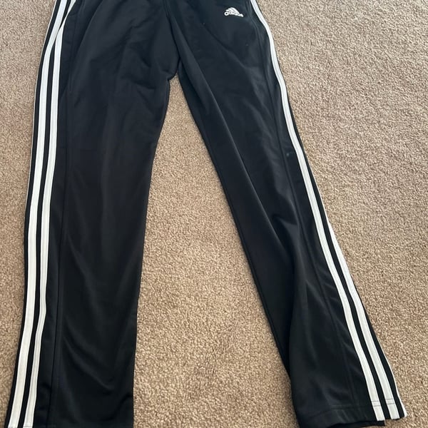 Adidas Primegreen Track Pants Size M Black 3-Stripe Ankle Zip