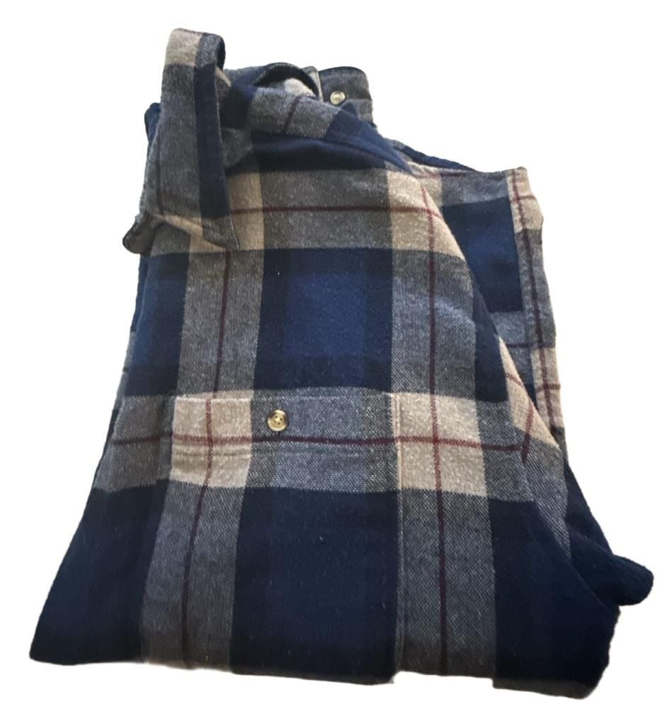 Claybrooke Outdoors Plaid Flannel Shirt Size L Blue Long Sleeve 7