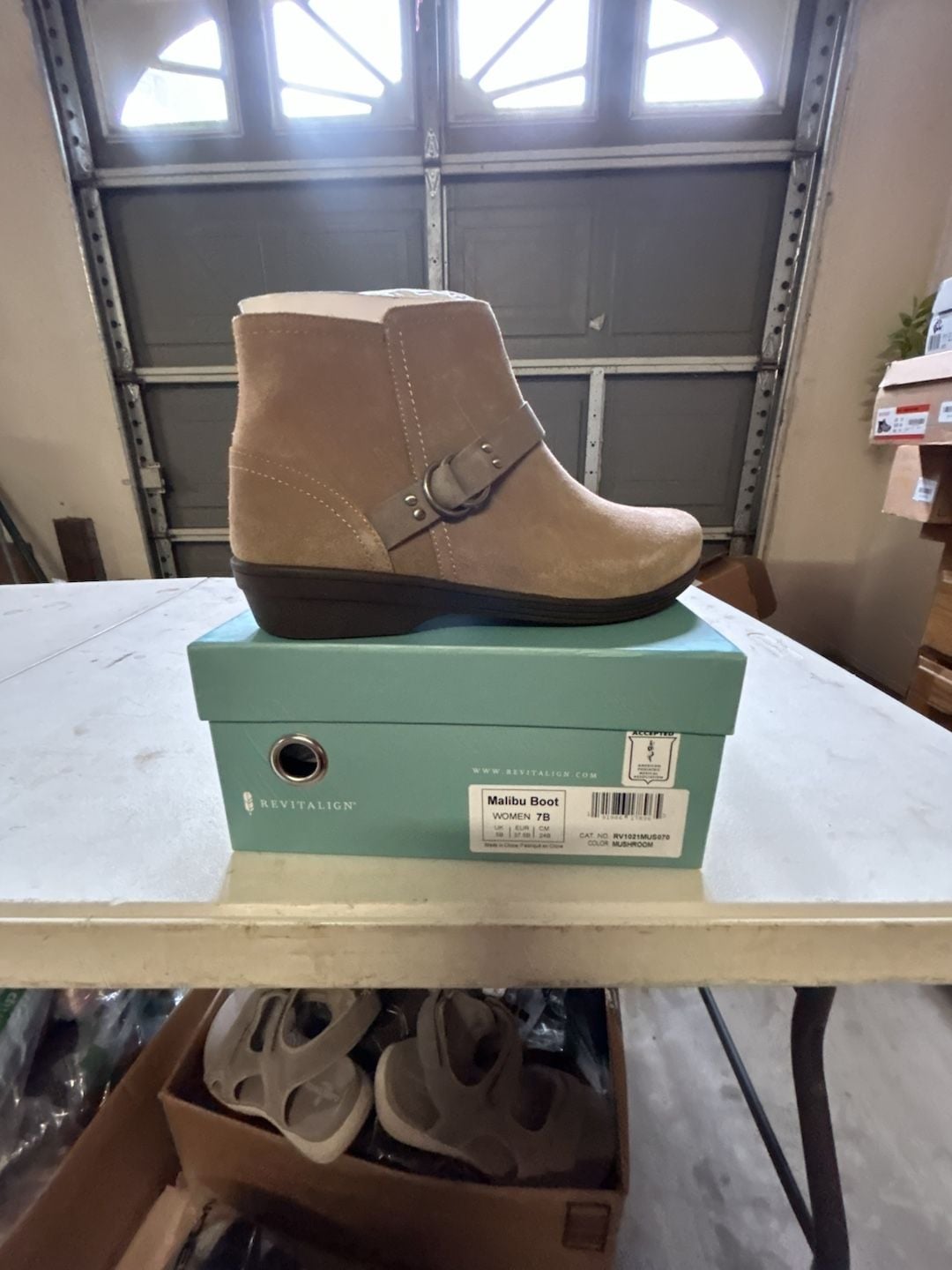 Revitalign Malibu Boot Size 7B Mushroom Suede Ankle Booties 4